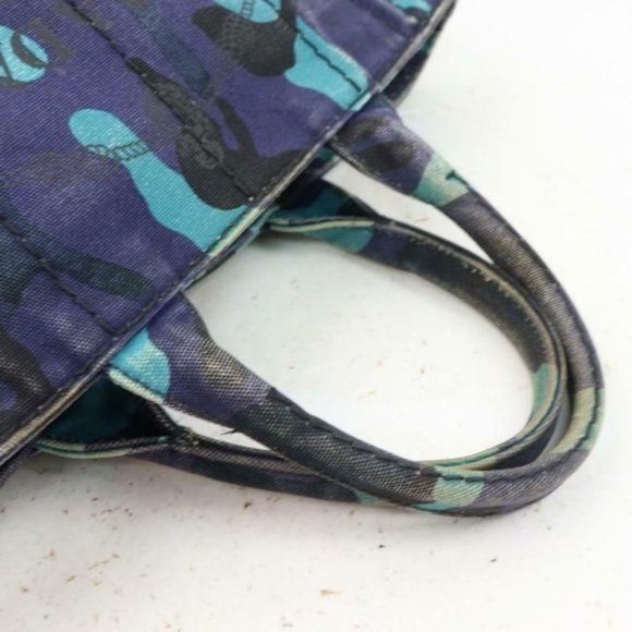 Prada Blue Camouflage Print Canapa Style Cross Body Satchel - Picture 2 of 8